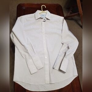 Charles Tyrwhitt Men's White Pink Striped Shirt